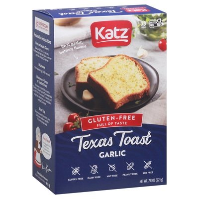 Katz Gluten Free Texas Toast Gluten-Free Garlic 6/7.8 OZ [UNFI #2734630] [ebt]