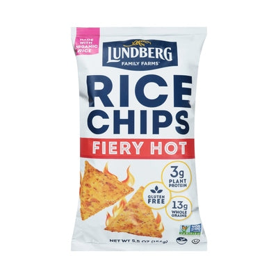 Lundberg Family Farms Fiery Hot Rice Chips 6/5.5 OZ [UNFI #3038346] [ebt]