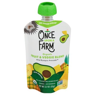 Once Upon A Farm Fruit & Veggie Blend Organic Wild Rumpus Avocado Og2 8/3.2 OZ [UNFI #2134757] [ebt]