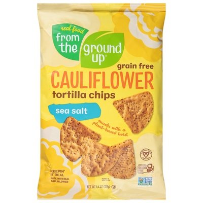 From The Ground Up Tortilla Chips Cauliflower Grain Free Sea Salt 12/4.5 OZ [UNFI #2389344] [ebt]