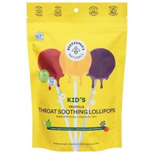 Beekeepers Naturals Lollipops Throat Soothing Kids 1/15 CT [UNFI-CARLISLE #3021284]