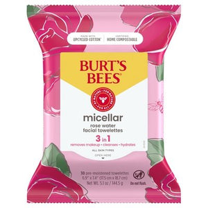 Burts Bees Facial Towelettes Micellar 3 In 1 3/30 CT [UNFI-CARLISLE #2537561] T