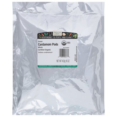 Frontier Nat Prod Co-Op Cardamon Pods Green Whole 1LB Og2 [UNFI-CARLISLE #448415] [ebt]