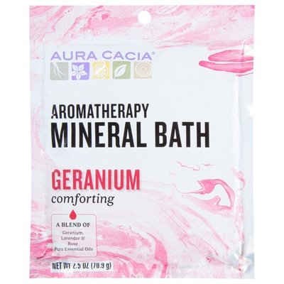Aura Cacia Mineral Bath Aromatherapy Geranium Comforting 6/2.5 OZ [UNFI-CARLISLE #682476] T