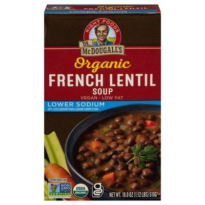 Dr Mcdougalls Soup Organic French Lentil Og2 6/17.6 OZ [UNFI #1136274] [ebt]