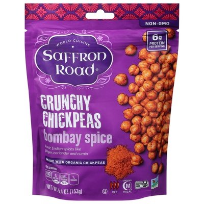 Saffron Road Crunchy Chickpeas Bombay Spice Hot Og3 6/5.4 OZ [UNFI #2865848] [ebt]