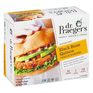 Dr Praegers Veggie Burgers Gluten Free Black Bean Quinoa 6/10 OZ [UNFI #1807163] [ebt]