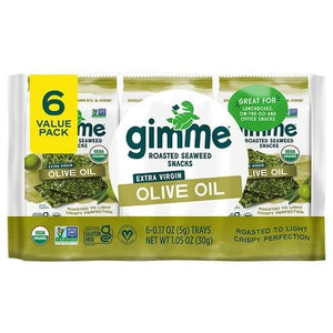 Gimme Seaweed Snacks Organic Roasted Extra Virgin Olive Oil Value Pack Og2 8/6/.17 OZ [UNFI #2171262] [ebt]