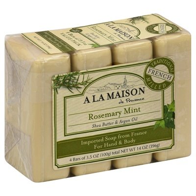 A La Maison Soap Rosemary Mint For Hand & Body Value Pack 1/4 CT [UNFI-CARLISLE #1015692] T