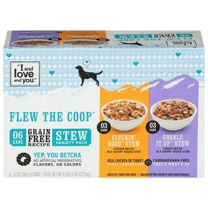I And Love And You Food For Dogs Holistic Grain Free Recipe Flew The Coop Stew Variety Pack 2/6 PACK [UNFI #02452811]