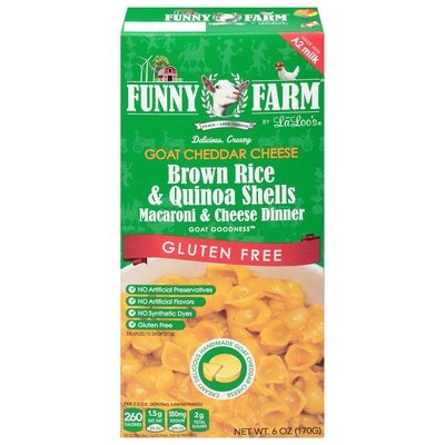 Funny Farm Macaroni & Cheese Dinner Brown Rice & Quinoa Shells Goat Cheddar Cheese 8/6 OZ [UNFI #2411072] [ebt]