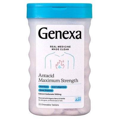 Genexa Antacid Maximum Strength 1000 Mg Berry & Vanilla Chewable Tablets 1/72 TAB [UNFI-CARLISLE #2515682]