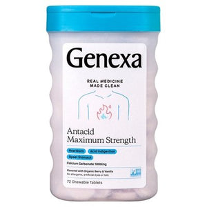 Genexa Antacid Maximum Strength 1000 Mg Berry & Vanilla Chewable Tablets 1/72 TAB [UNFI-CARLISLE #2515682]