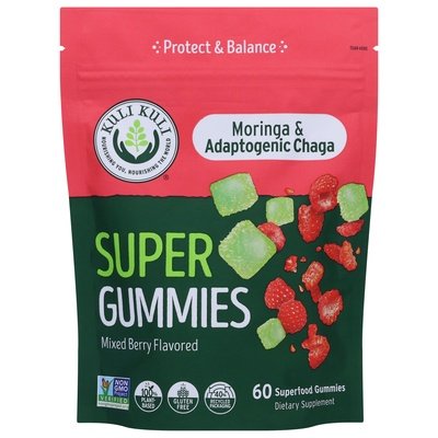 Kuli Kuli Super Gummies Moringa & Adaptogenic Chaga Mixed Berry Flavored 1/60 CT [UNFI-CARLISLE #2823854]