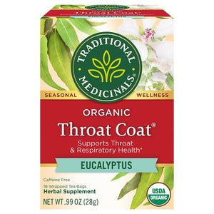 Traditional Medicinals Throat Coat Organic Eucalyptus Tea Bags Og2 6/16 BAG [UNFI #2384600] [ebt]