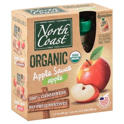 North Coast Apple Sauce Organic Apple Og2 6/4/3.2 OZ [UNFI #2008704] [ebt]
