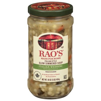 Raos Soup Slow Simmered Italian Wedding With Meatballs Italian Style 6/16 OZ [UNFI #2436186] [ebt]