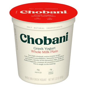 Chobani Yogurt Greek Whole Milk Plain 6/32 oz [UNFI #1591692 ] [ebt]
