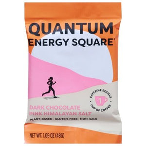Quantum Energy Squares Dark Chocolate Pink Himalayan Salt 8/1.69 OZ [UNFI-CARLISLE #2605517] [ebt]