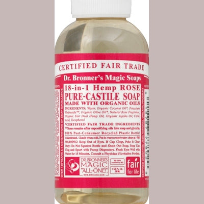 Dr Bronners Liquid Soap Rose Oil Og3 1/2 OZ [UNFI-CARLISLE #322362] T