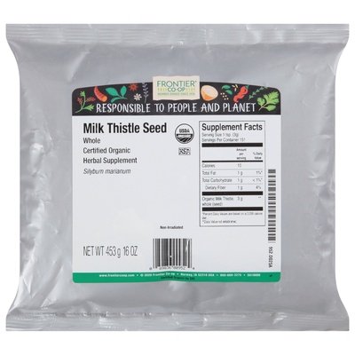 Frontier Nat Prod Co-Op Milk Thistle Seed Whole 1LB Og2 [UNFI-CARLISLE #546614] [ebt]