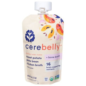 Cerebelly Baby Puree Sweet Potato Pinto Bean Chicken Broth Organic Og2 6/4 OZ [UNFI-CARLISLE #2786663] [ebt]