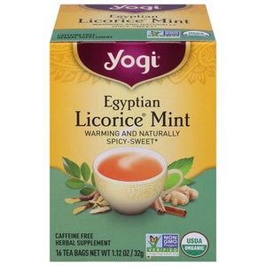 Yogi Herbal Supplement Licorice Mint Egyptian Tea Bags Og2 6/16 BAG [UNFI #1862549] [ebt]