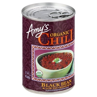 Amys Black Bean Organic Chili Medium Og2 12/14.7 OZ [UNFI #158352] [ebt]