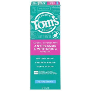 Toms Of Maine Antiplaque & Whitening Toothpaste Peppermint 6/4.5 OZ [UNFI-CARLISLE #3027109] T
