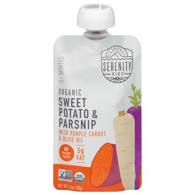Serenity Kids Sweet Potato & Parsnip Organic 6+ Months Og2 6/3.5 OZ [UNFI-CARLISLE #2721009] [ebt]