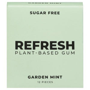 Refresh Gum Gum Plant-Based Sugar Free Garden Mint 12/12 CT [UNFI-CARLISLE #2934941] [ebt]