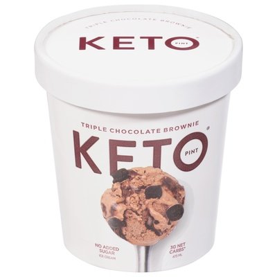 Keto Pint Ice Cream Triple Chocolate Brownie 8/16 OZ [UNFI #2359420] [ebt]