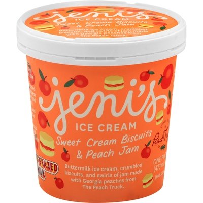 Jenis Ice Cream Sweet Cream Biscuits & Peach Jam 8/16 OZ [UNFI #2457737] [ebt]