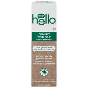 Hello Products Toothpaste Fluoride Naturally Whitening Farm Grown Mint 6/4.7 OZ [UNFI-CARLISLE #2702355] T