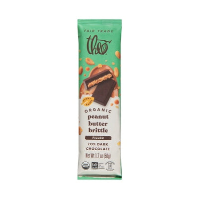 Theo Chocolate Bar Peanut Butter Chocolate Brittle Og2 12/1.7 OZ [UNFI-CARLISLE #3034501] [ebt]