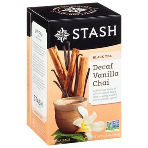 Stash Tea Black Tea Vanilla Chai Decaf Tea Bags 6/18 CT [UNFI #668376] [ebt]