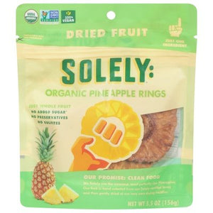 Solely Dried Fruit Organic Pineapple Rings Og2 6/5.5 OZ [UNFI #2408045] [ebt]
