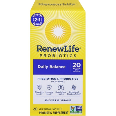 Renew Life Daily Balance Probiotics 6/60 VCAP [UNFI #2326890] [ebt]