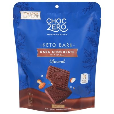 Choczero Keto Bark Dark Chocolate With Sea Salt Almond 12/6 OZ [UNFI-CARLISLE #2599660] [ebt]