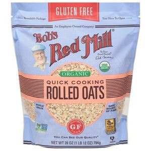 Bobs Red Mill Rolled Oats Organic Quick Cooking Og2 4/28 OZ [UNFI #2275709] [ebt]