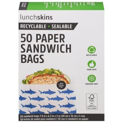 Lunchskins Paper Sandwich Bags 12/50 CT [UNFI #2108975] T