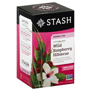 Stash Tea Herbal Tea Wild Raspberry Hibiscus Caffeine Free Bags 6/20 BAG [UNFI #505099] [ebt]