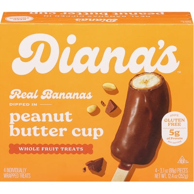 Dianas Bananas Banana Halves Real Peanut Butter Cup 12/12.4 OZ [UNFI #2923613] [ebt]
