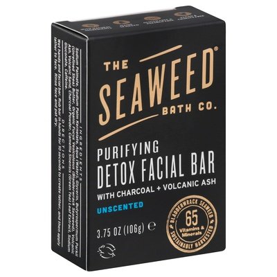 Seaweed Bath Co Detox Facial Bar Purifying With Charcoal + Volcanic Ash Unscented 1/3.75 OZ [UNFI-CARLISLE #2031821] T