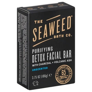 Seaweed Bath Co Detox Facial Bar Purifying With Charcoal + Volcanic Ash Unscented 1/3.75 OZ [UNFI-CARLISLE #2031821] T