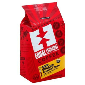 Equal Exchange Coffee Organic Whole Bean Breakfast Blend Og1 6/12 OZ [UNFI #303230] [ebt]