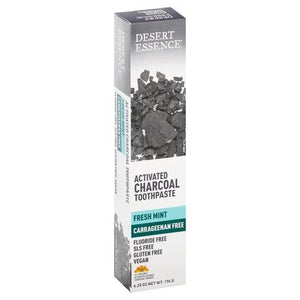 Desert Essence Toothpaste Activated Charcoal Fresh Mint 1/6.25 OZ [UNFI-CARLISLE #2301893] T