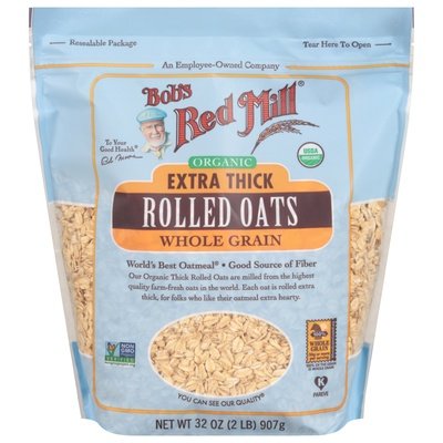 Bobs Red Mill Rolled Oats Organic Whole Grain Extra Thick Og2 4/32 OZ [UNFI #2276178] [ebt]