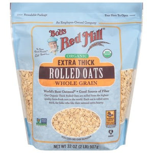 Bobs Red Mill Rolled Oats Organic Whole Grain Extra Thick Og2 4/32 OZ [UNFI #2276178] [ebt]