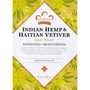 Nubian Heritage Soap Indian Hemp & Haitian Vetiver 1/5 OZ [UNFI-CARLISLE #567008] T